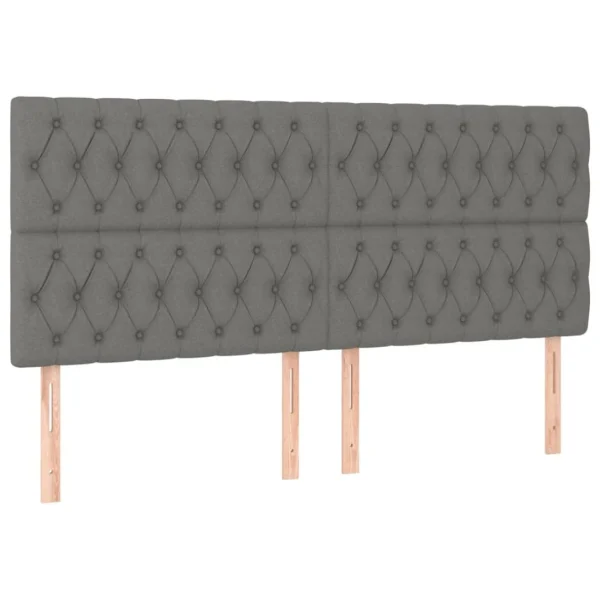 Achat VidaXL Tête De Lit à LED Gris Foncé 200x7x118/128 Cm Tissu 4