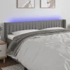 VidaXL Tête De Lit à LED Gris Foncé 203x16x78/88 Cm Tissu meilleure qualité 19