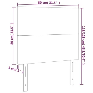 Large choix en ligne VidaXL Tête De Lit à LED Gris Foncé 80x5x118/128 Cm Tissu 15