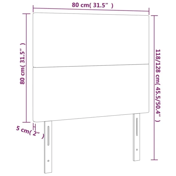 Large choix en ligne VidaXL Tête De Lit à LED Gris Foncé 80x5x118/128 Cm Tissu 6