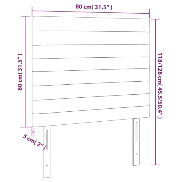 VidaXL Tête De Lit à LED Gris Foncé 80x5x118/128 Cm Tissu Pas Cher Magasin Soldes 6