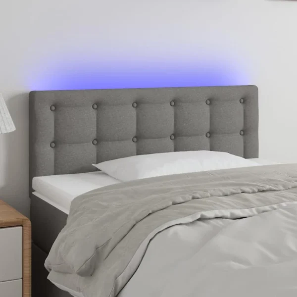 VidaXL Tête De Lit à LED Gris Foncé 80x5x78/88 Cm Tissu à prix d'occasion 1