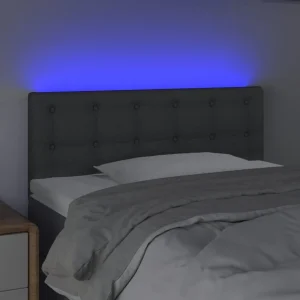 VidaXL Tête De Lit à LED Gris Foncé 80x5x78/88 Cm Tissu à prix d'occasion 9