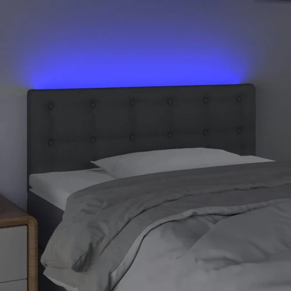 VidaXL Tête De Lit à LED Gris Foncé 80x5x78/88 Cm Tissu à prix d'occasion 3