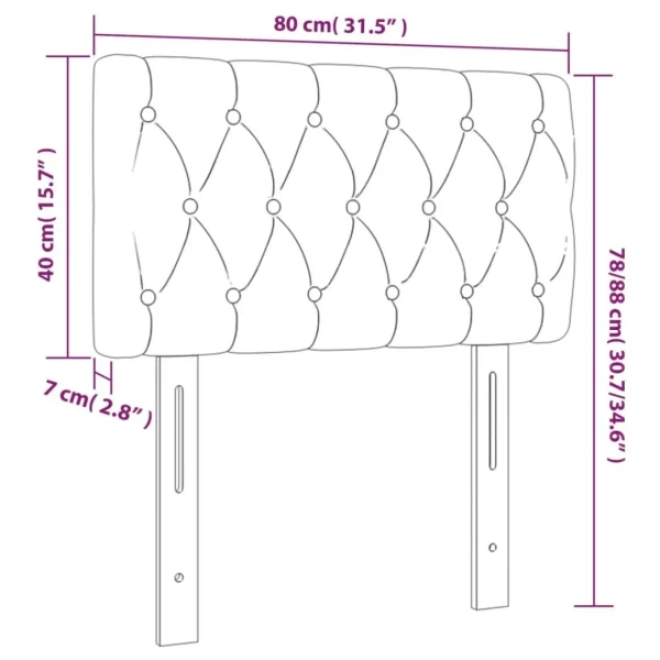 achat pas cher VidaXL Tête De Lit à LED Gris Foncé 80x7x78/88 Cm Tissu 6