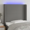 boutique en france VidaXL Tête De Lit à LED Gris Foncé 83x16x118/128 Cm Tissu 17