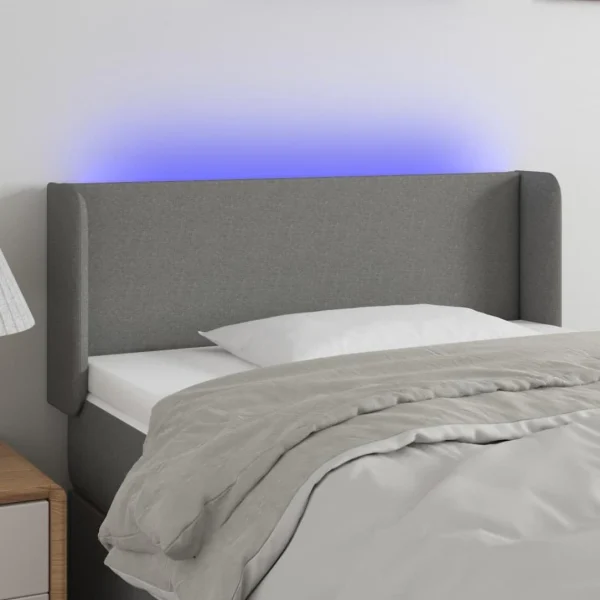 VidaXL Tête De Lit à LED Gris Foncé 83x16x78/88 Cm Tissu boutique pas cher 1