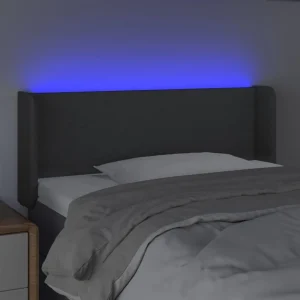 VidaXL Tête De Lit à LED Gris Foncé 83x16x78/88 Cm Tissu boutique pas cher 11