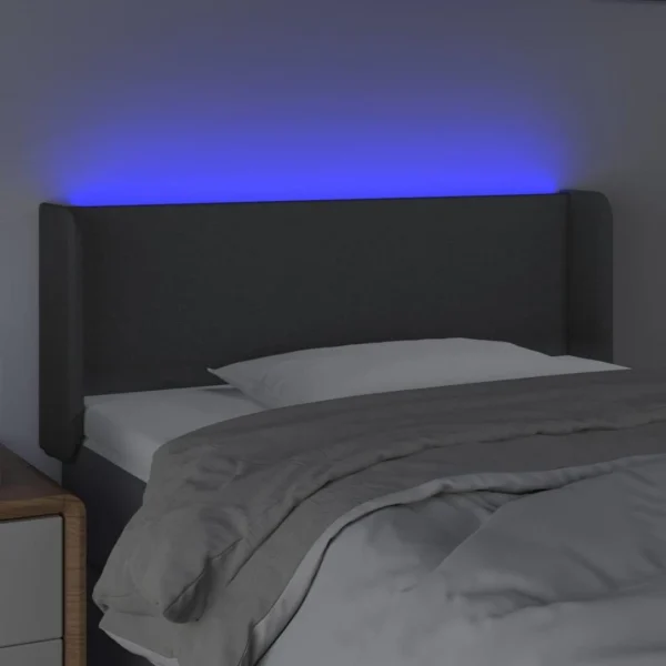 VidaXL Tête De Lit à LED Gris Foncé 83x16x78/88 Cm Tissu boutique pas cher 4