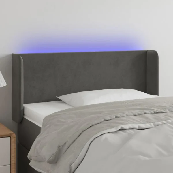 VidaXL Tête De Lit à LED Gris Foncé 83x16x78/88 Cm Velours mode tendance 1