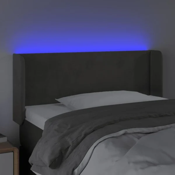 VidaXL Tête De Lit à LED Gris Foncé 83x16x78/88 Cm Velours mode tendance 4
