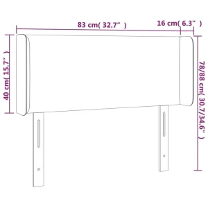 VidaXL Tête De Lit à LED Gris Foncé 83x16x78/88 Cm Velours mode tendance 15
