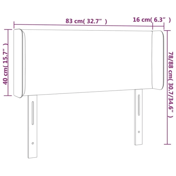 VidaXL Tête De Lit à LED Gris Foncé 83x16x78/88 Cm Velours mode tendance 6