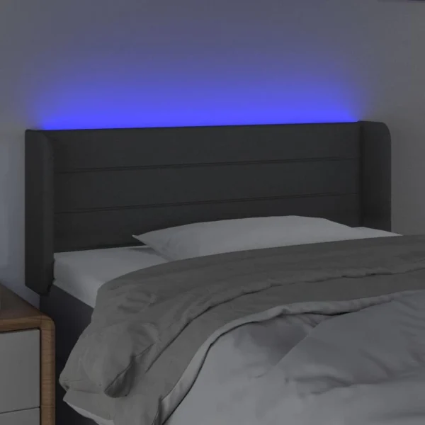 marque pas cher VidaXL Tête De Lit à LED Gris Foncé 93x16x78/88 Cm Tissu 4