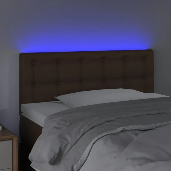 VidaXL Tête De Lit à LED Marron 100x5x78/88 Cm Similicuir haute qualité 3