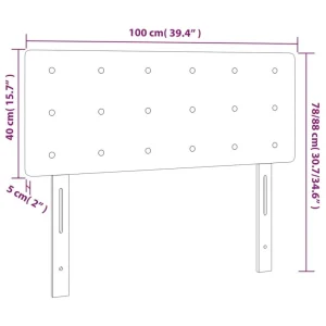 VidaXL Tête De Lit à LED Marron 100x5x78/88 Cm Similicuir haute qualité 15