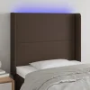 VidaXL Tête De Lit à LED Marron 103x16x118/128 Cm Similicuir Authenticité garantie 19