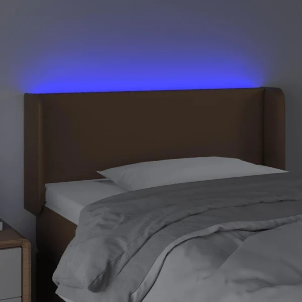 aux meilleurs prix VidaXL Tête De Lit à LED Marron 93x16x78/88 Cm Similicuir 4