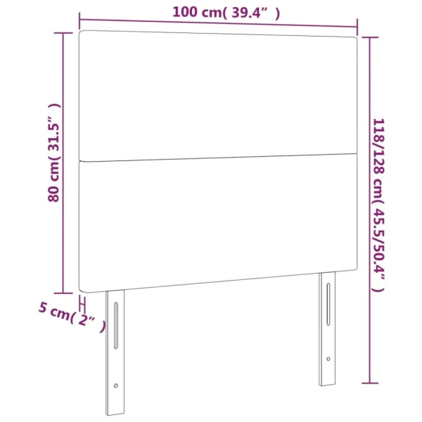 boutique en ligne france VidaXL Tête De Lit à LED Marron Foncé 100x5x118/128 Cm Tissu 6