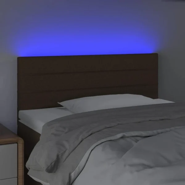 VidaXL Tête De Lit à LED Marron Foncé 100x5x78/88 Cm Tissu magasins pas chers 3