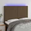 VidaXL Tête De Lit à LED Marron Foncé 144x5x118/128 Cm Tissu à prix imbattables 17