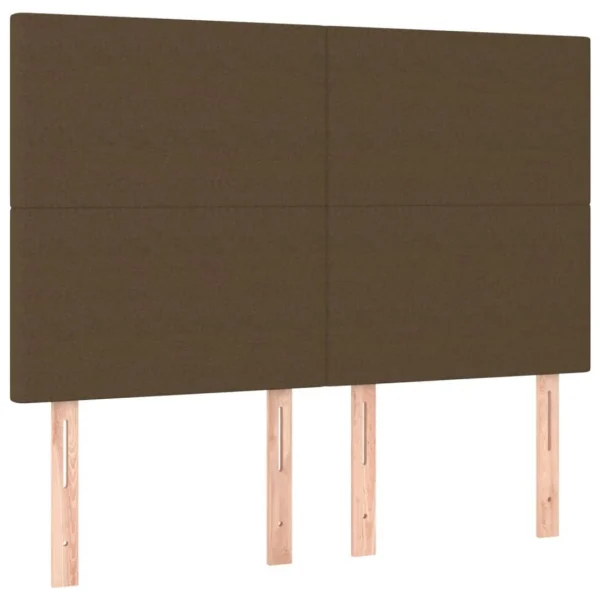 VidaXL Tête De Lit à LED Marron Foncé 144x5x118/128 Cm Tissu à prix imbattables 4