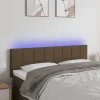 ultratendance VidaXL Tête De Lit à LED Marron Foncé 144x5x78/88 Cm Tissu 19