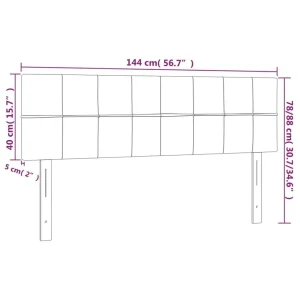 ultratendance VidaXL Tête De Lit à LED Marron Foncé 144x5x78/88 Cm Tissu 15