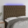 VidaXL Tête De Lit à LED Marron Foncé 144x7x118/128 Cm Tissu boutiqued en ligne 19