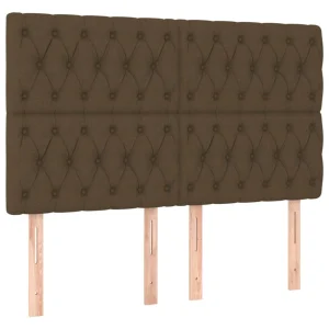 VidaXL Tête De Lit à LED Marron Foncé 144x7x118/128 Cm Tissu boutiqued en ligne 11