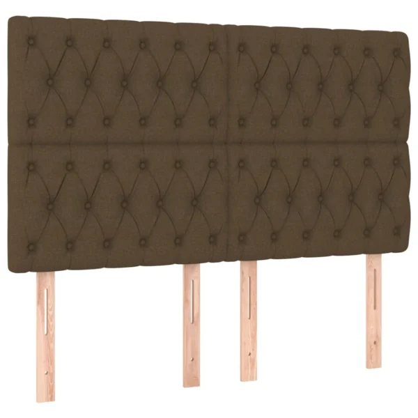 VidaXL Tête De Lit à LED Marron Foncé 144x7x118/128 Cm Tissu boutiqued en ligne 4