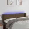 magasin VidaXL Tête De Lit à LED Marron Foncé 147x16x78/88 Cm Tissu 19