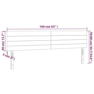 solde en ligne VidaXL Tête De Lit à LED Marron Foncé 160x5x78/88 Cm Tissu 15