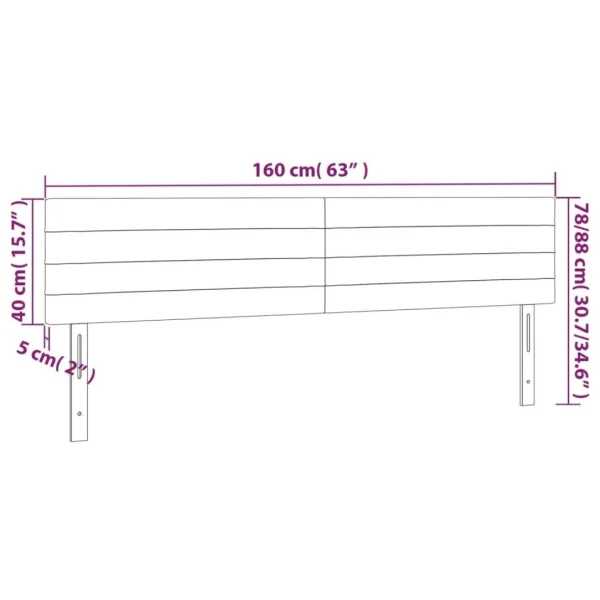 solde en ligne VidaXL Tête De Lit à LED Marron Foncé 160x5x78/88 Cm Tissu 6