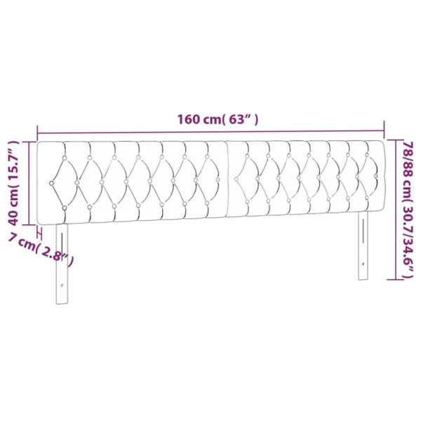 VidaXL Tête De Lit à LED Marron Foncé 160x7x78/88 Cm Tissu Satisfait ou Remboursé 6