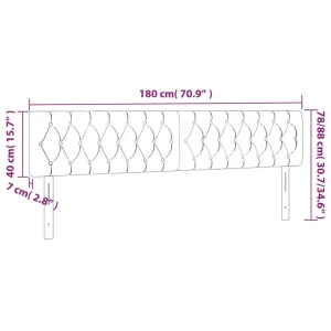 VidaXL Tête De Lit à LED Marron Foncé 180x7x78/88 Cm Tissu Pas Cher Magasin Soldes 15