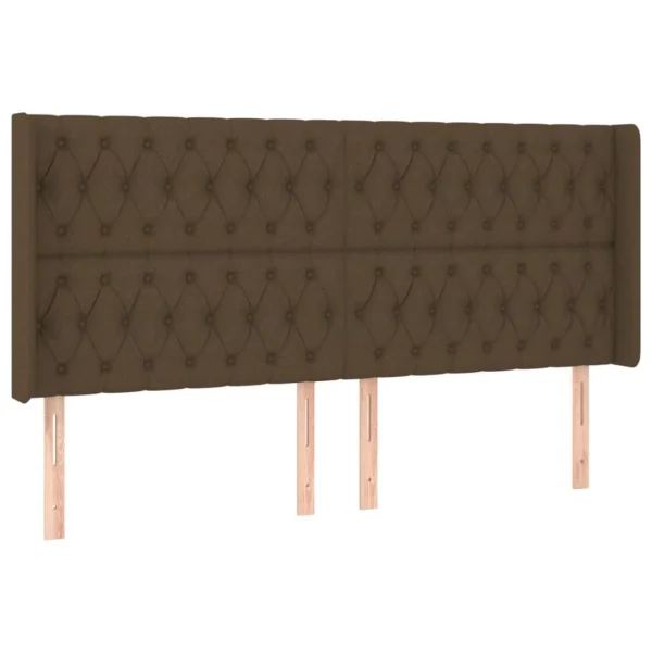 VidaXL Tête De Lit à LED Marron Foncé 183x16x118/128 Cm Tissu aux meilleurs prix 3