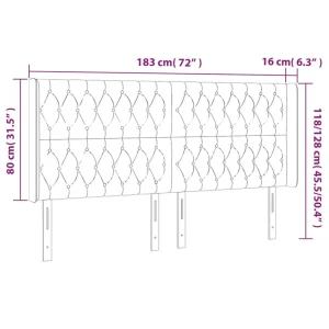 VidaXL Tête De Lit à LED Marron Foncé 183x16x118/128 Cm Tissu aux meilleurs prix 15