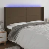 Service Clients Dédié VidaXL Tête De Lit à LED Marron Foncé 183x16x118/128 Cm Tissu 19