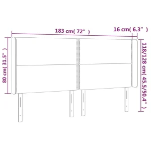 Service Clients Dédié VidaXL Tête De Lit à LED Marron Foncé 183x16x118/128 Cm Tissu 15