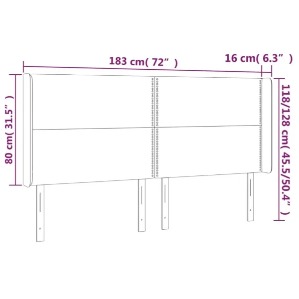 Service Clients Dédié VidaXL Tête De Lit à LED Marron Foncé 183x16x118/128 Cm Tissu 6