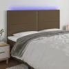 VidaXL Tête De Lit à LED Marron Foncé 200x5x118/128 Cm Tissu Protections acheteurs 19