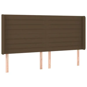 Retour Gratuit VidaXL Tête De Lit à LED Marron Foncé 203x16x118/128 Cm Tissu 9