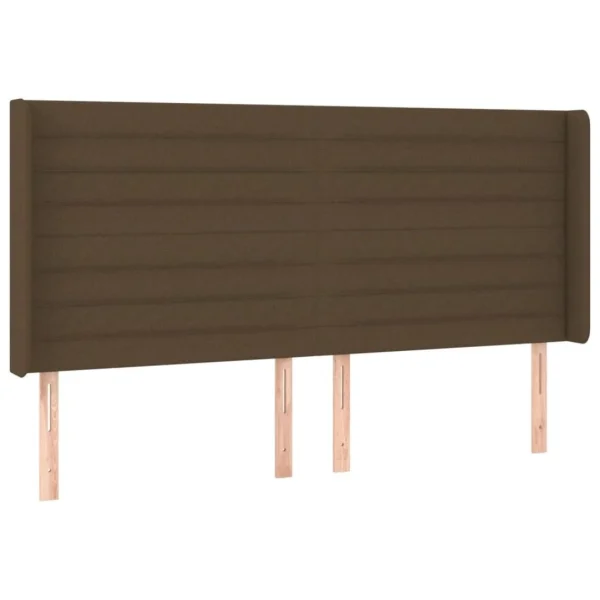 Retour Gratuit VidaXL Tête De Lit à LED Marron Foncé 203x16x118/128 Cm Tissu 3