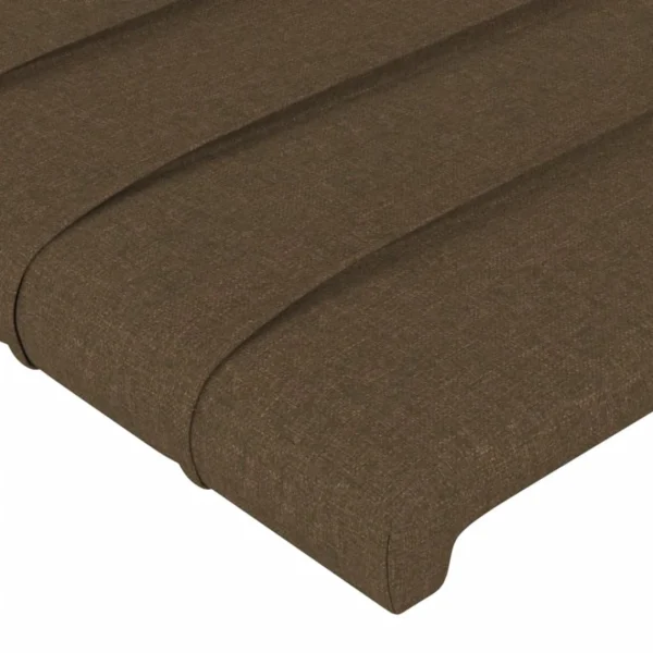 Retour Gratuit VidaXL Tête De Lit à LED Marron Foncé 203x16x118/128 Cm Tissu 5