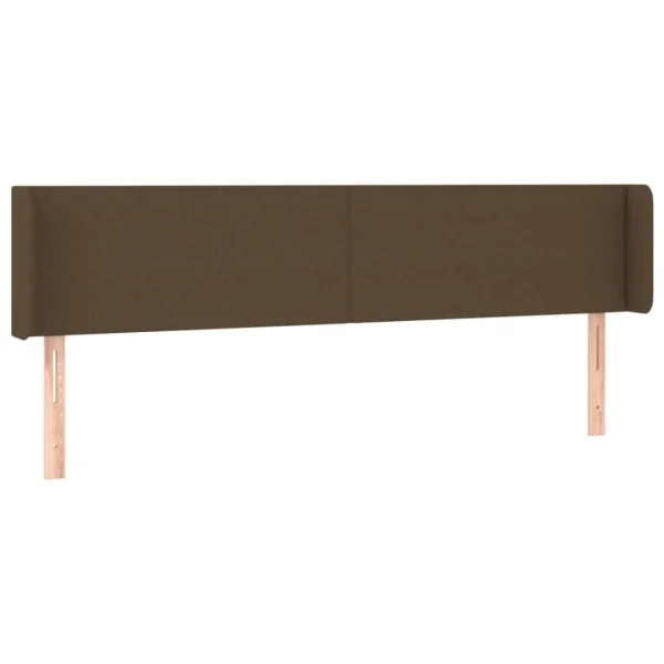 marque pas cher VidaXL Tête De Lit à LED Marron Foncé 203x16x78/88 Cm Tissu 3