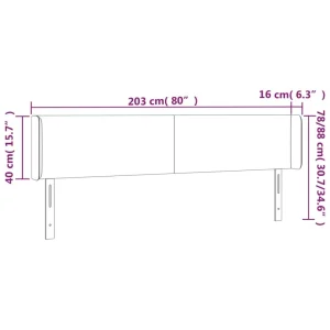 marque pas cher VidaXL Tête De Lit à LED Marron Foncé 203x16x78/88 Cm Tissu 15