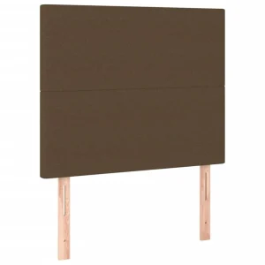 site officiel VidaXL Tête De Lit à LED Marron Foncé 80x5x118/128 Cm Tissu 11
