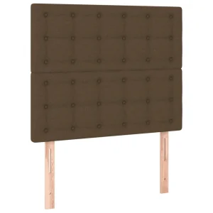 VidaXL Tête De Lit à LED Marron Foncé 80x5x118/128 Cm Tissu vente pas cher 11