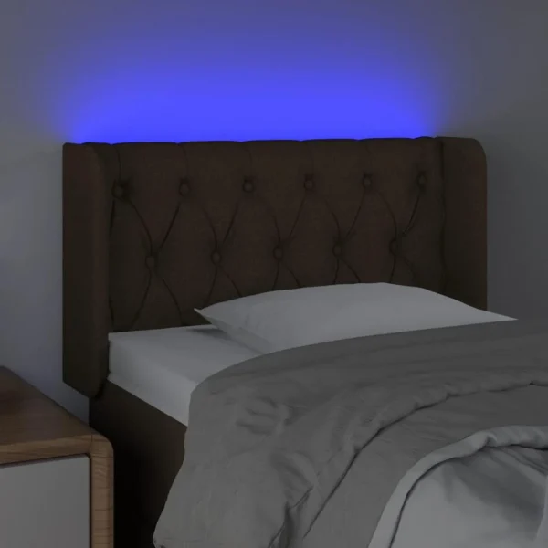 VidaXL Tête De Lit à LED Marron Foncé 83x16x78/88 Cm Tissu Satisfait ou Remboursé 4